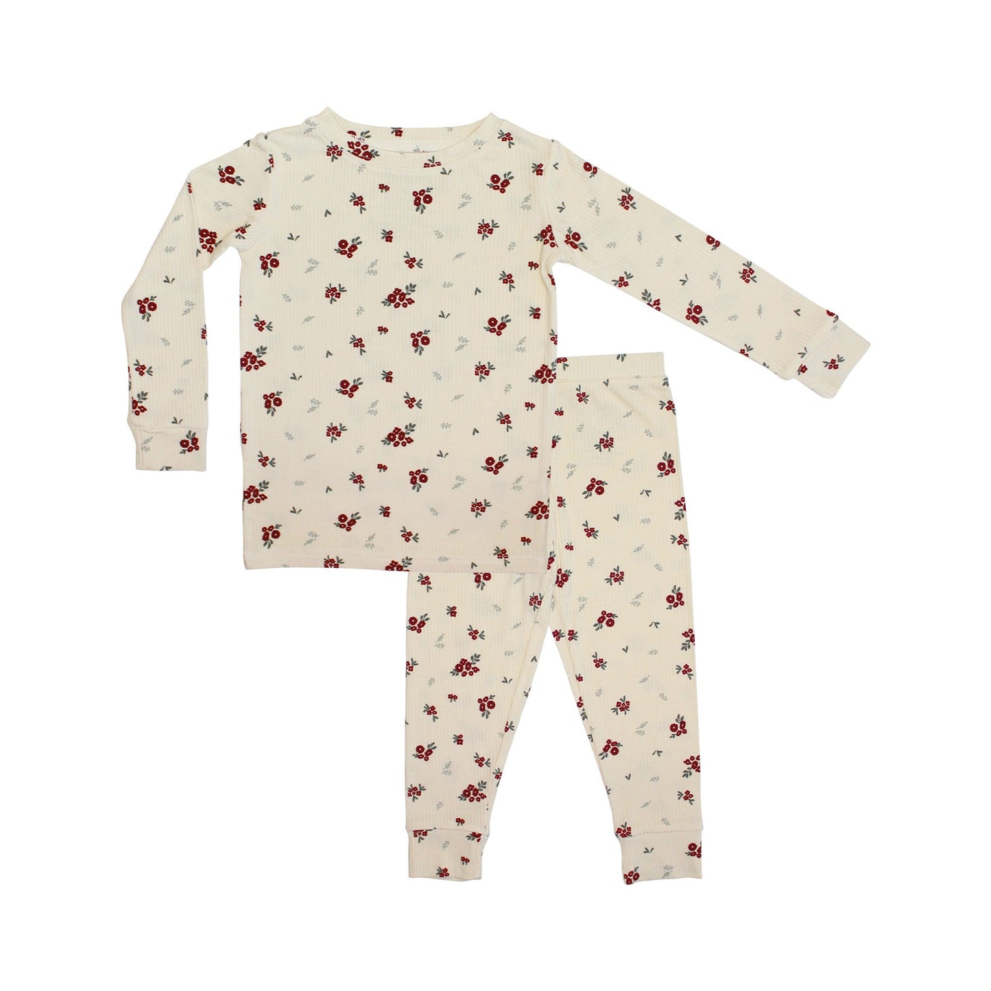 Ribbed Two-Piece Bamboo Pajama Set | Scattered Floral