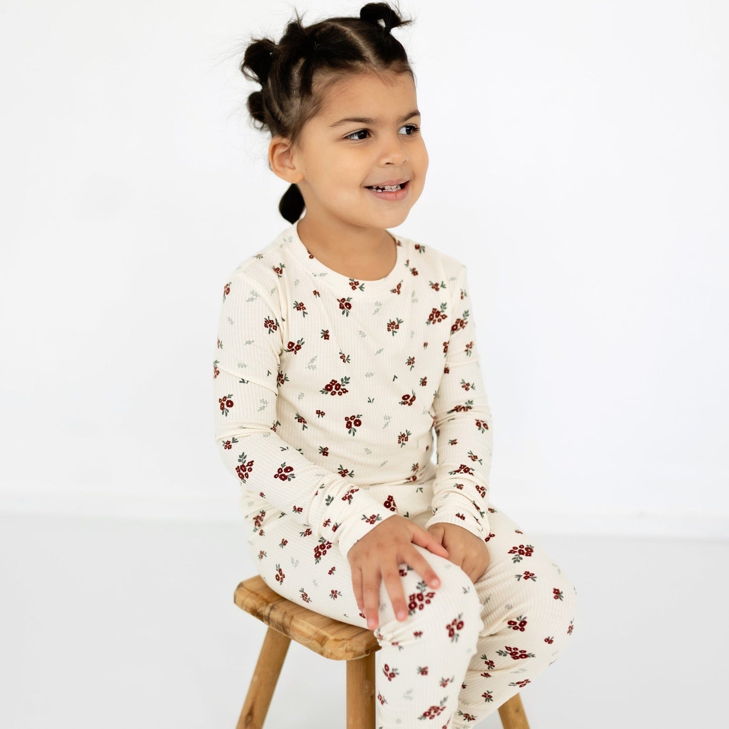 Ribbed Two-Piece Bamboo Pajama Set | Scattered Floral