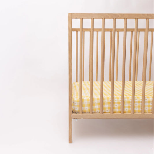 Crib Sheet | Yellow Gingham Tulip