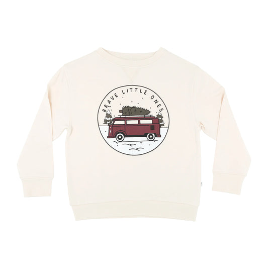 Maroon VW on Cream Bamboo French Terry Pullover