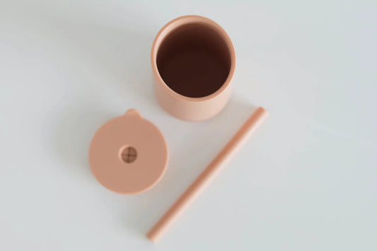 Silicone Straw Cups | Peach