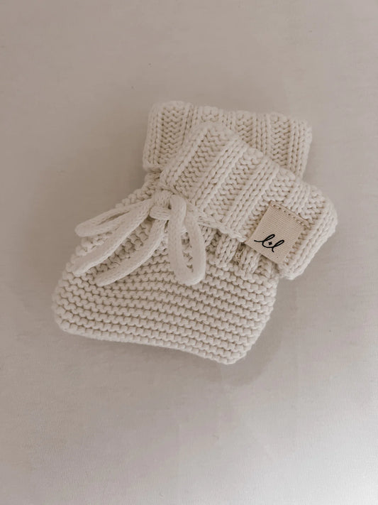 Luna + Luca Organic Booties | White