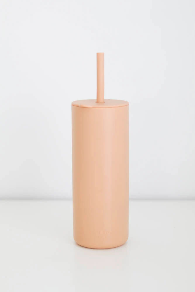 Silicone Straw Cups | Peach