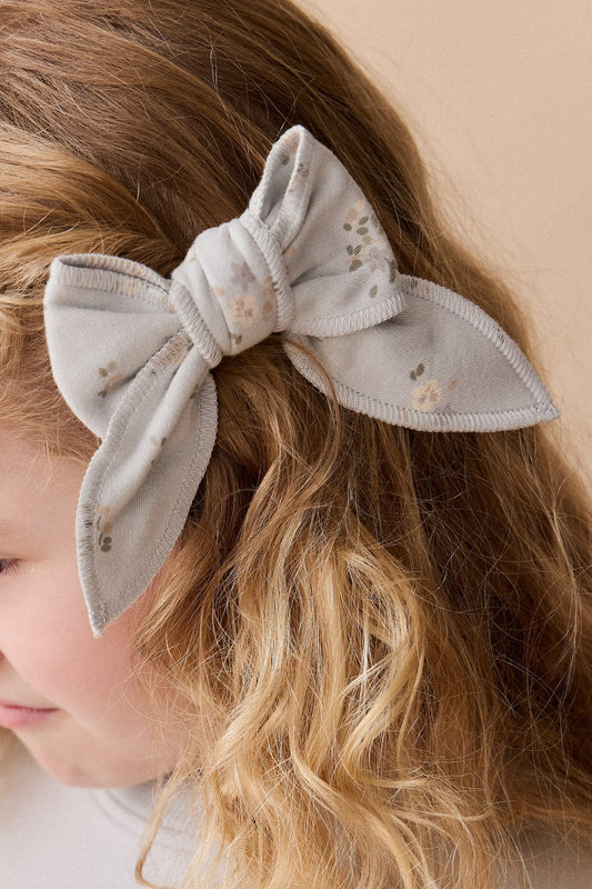 Organic Cotton Bow | Petite Fleur Blue