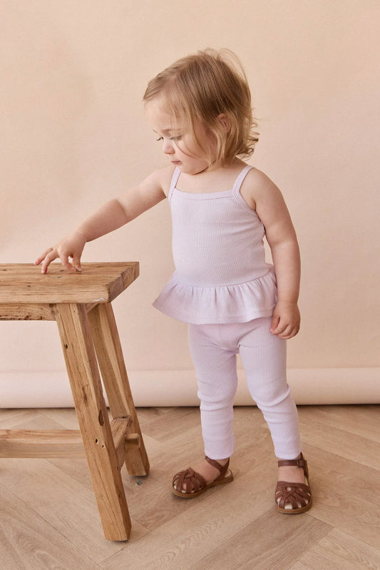 Organic Cotton Fine Rib Everyday Legging | Popsicle (Lilac)