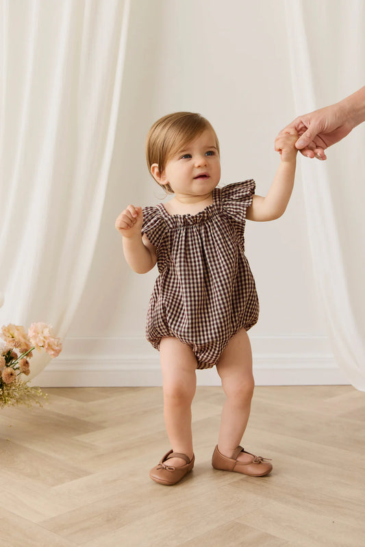 Harriet Romper| Cinnamon Gingham
