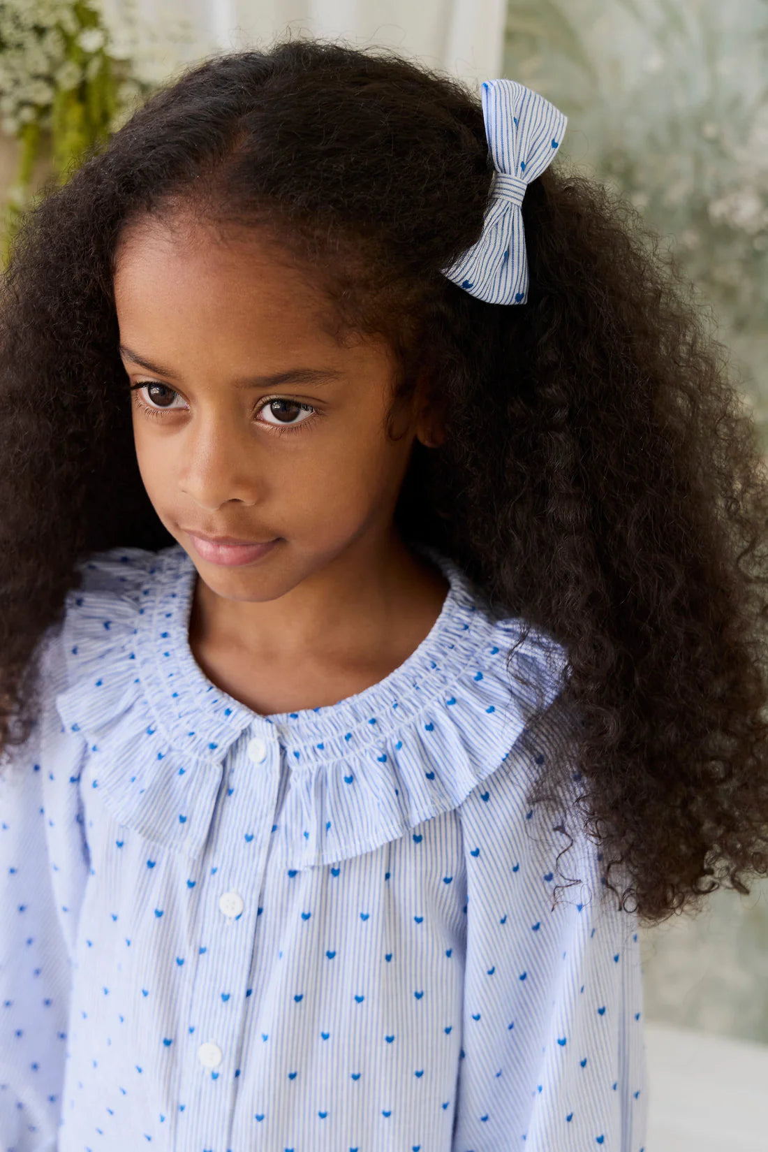 Desiree Clip Bow | Mon Amour Blue Hearts & Stripes