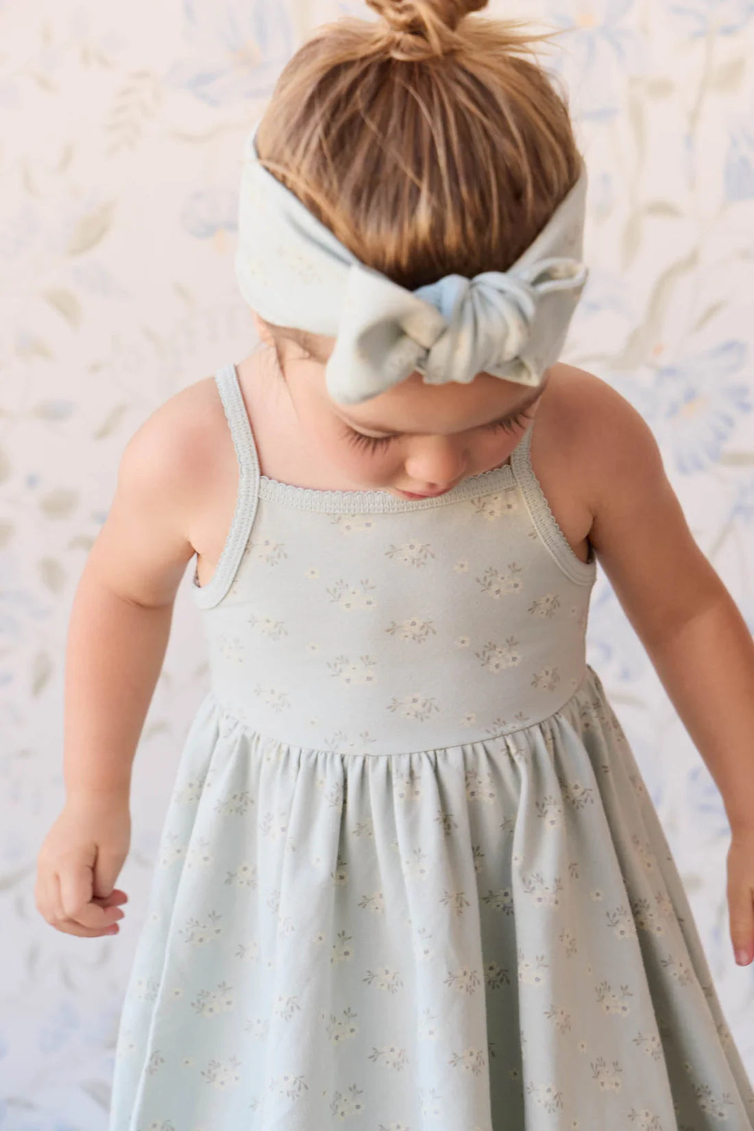 Organic Cotton Samantha Dress | Rose Floral Smoke