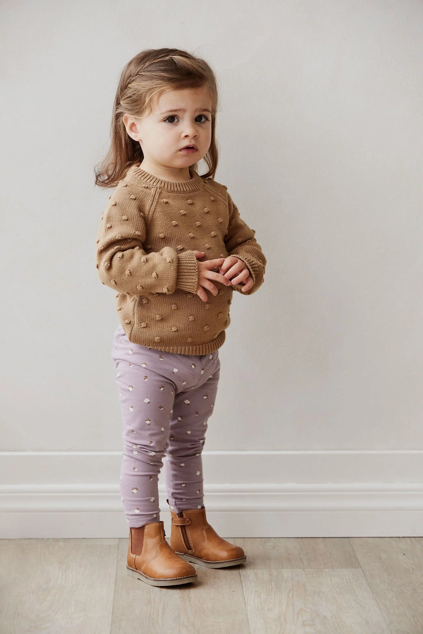Dotty Knit Sweater | Caramel Cream