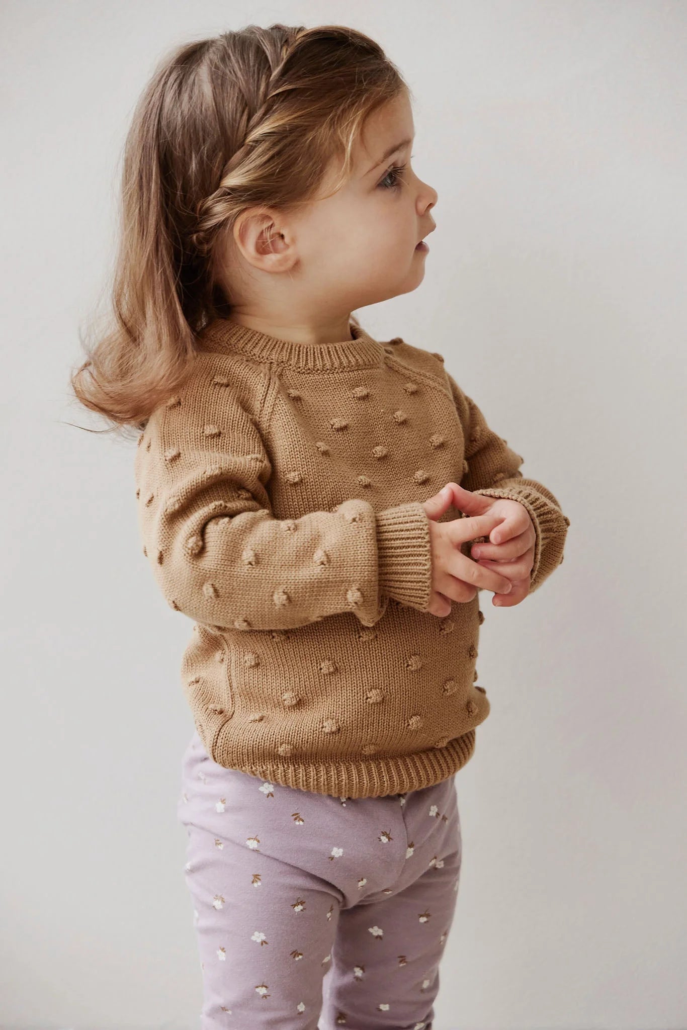 Dotty Knit Sweater | Caramel Cream