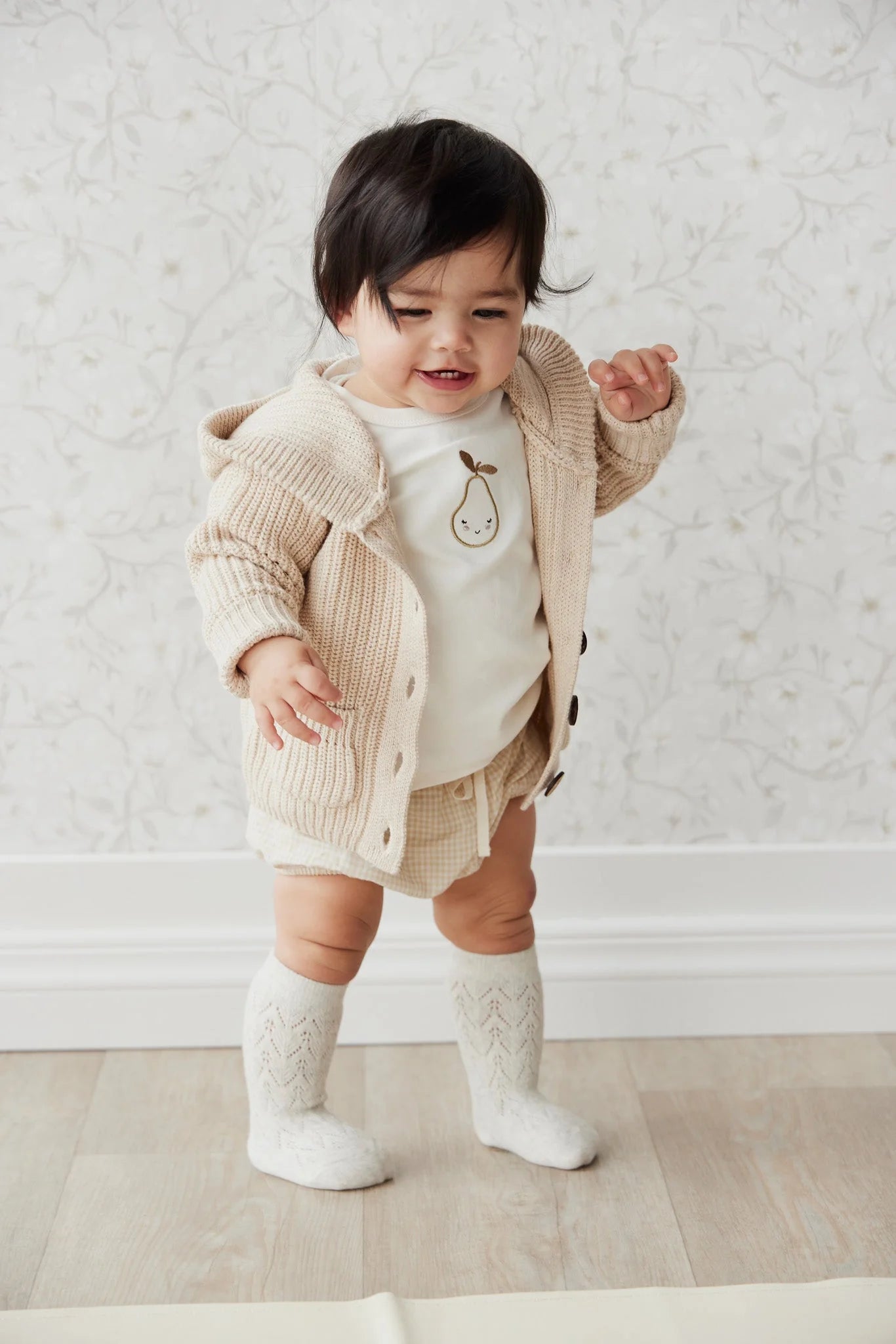 Cable Weave Knee High Sock | Milk