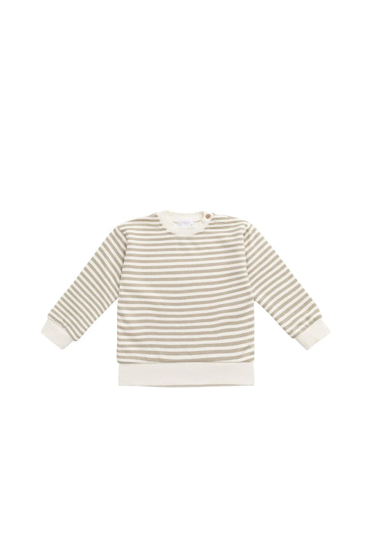 Peyton Sweatshirt | Slim Stripe Sandy Brown/Cloud