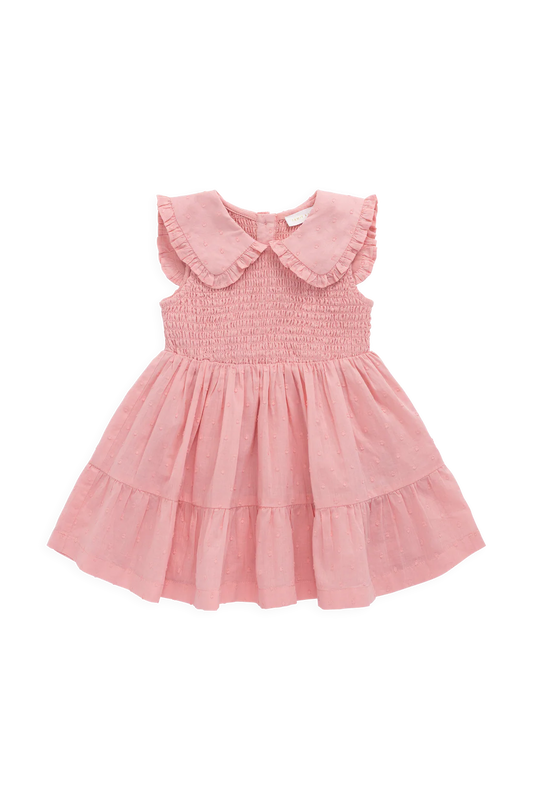 Organic Cotton Claudine Dress | Swiss Pink