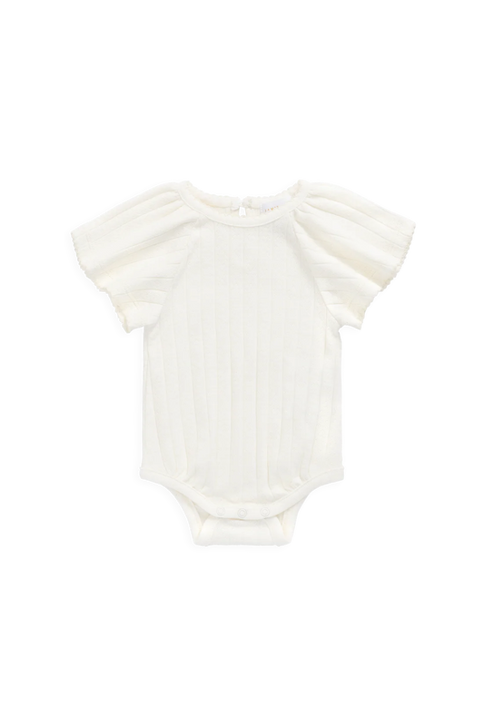 Josephine Playsuit | Sweet Heart Pointelle Parchment