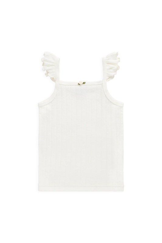 Josephine Singlet | Sweet Heart Pointelle Parchment
