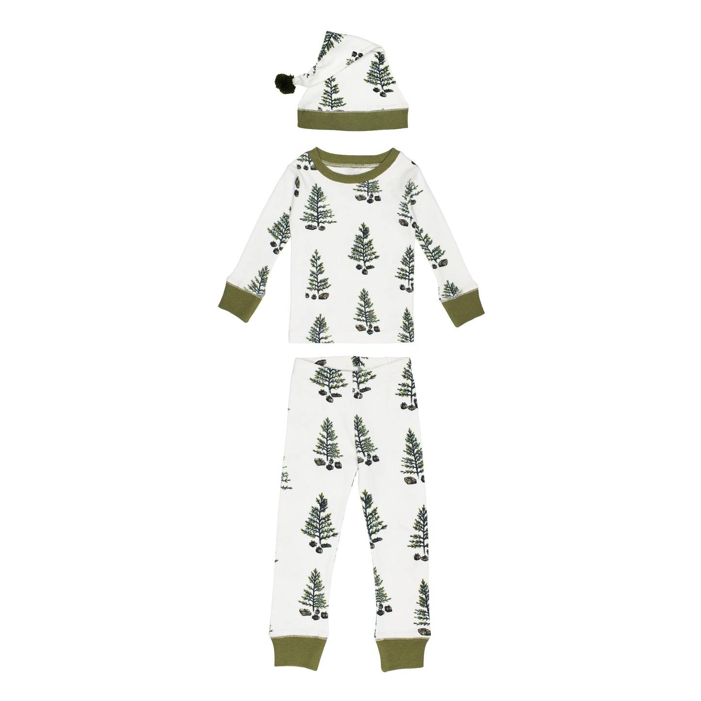 Kids' Organic Holiday PJ & Cap Set | Under The Tree
