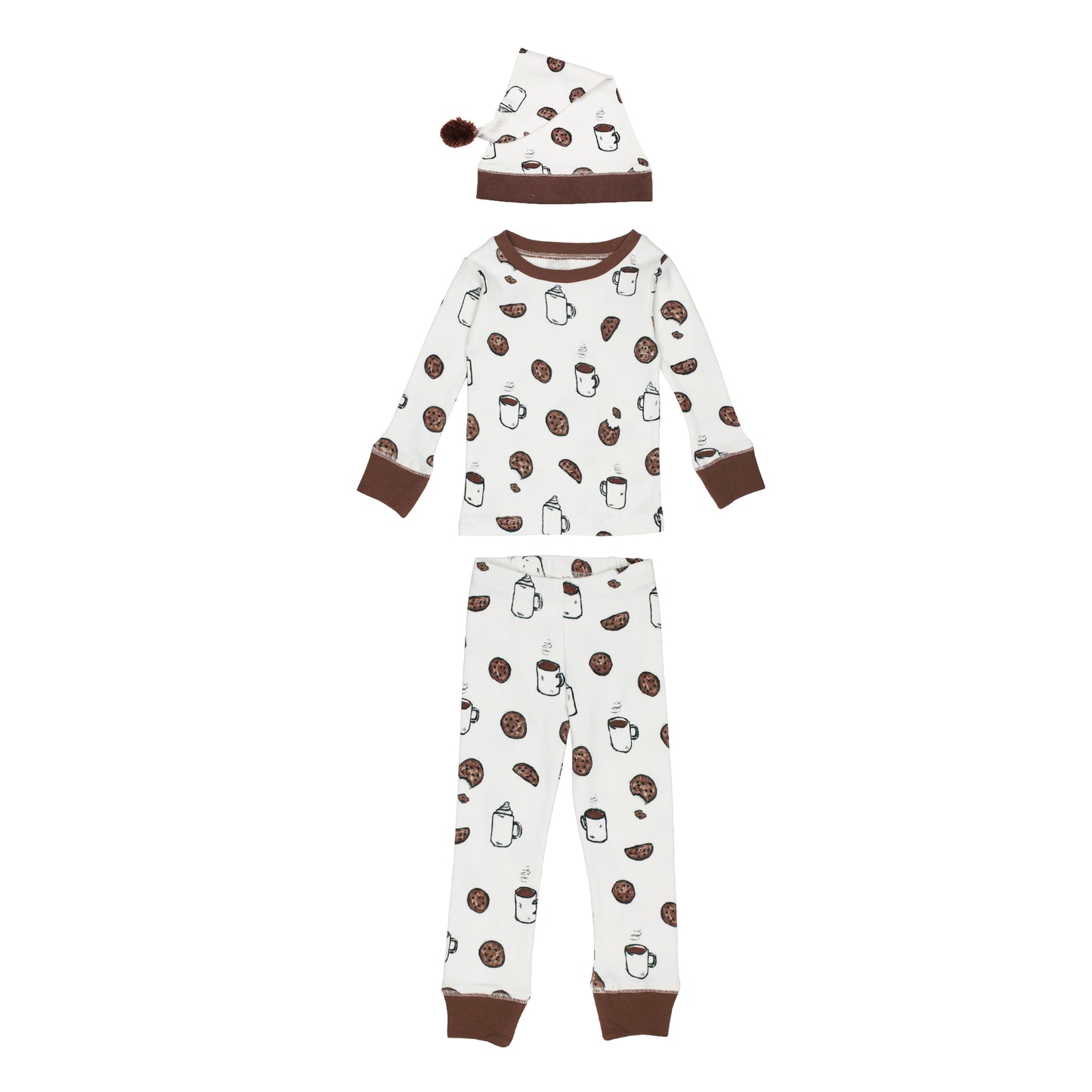 Kids' Organic Holiday PJ & Cap Set | Waiting For Santa