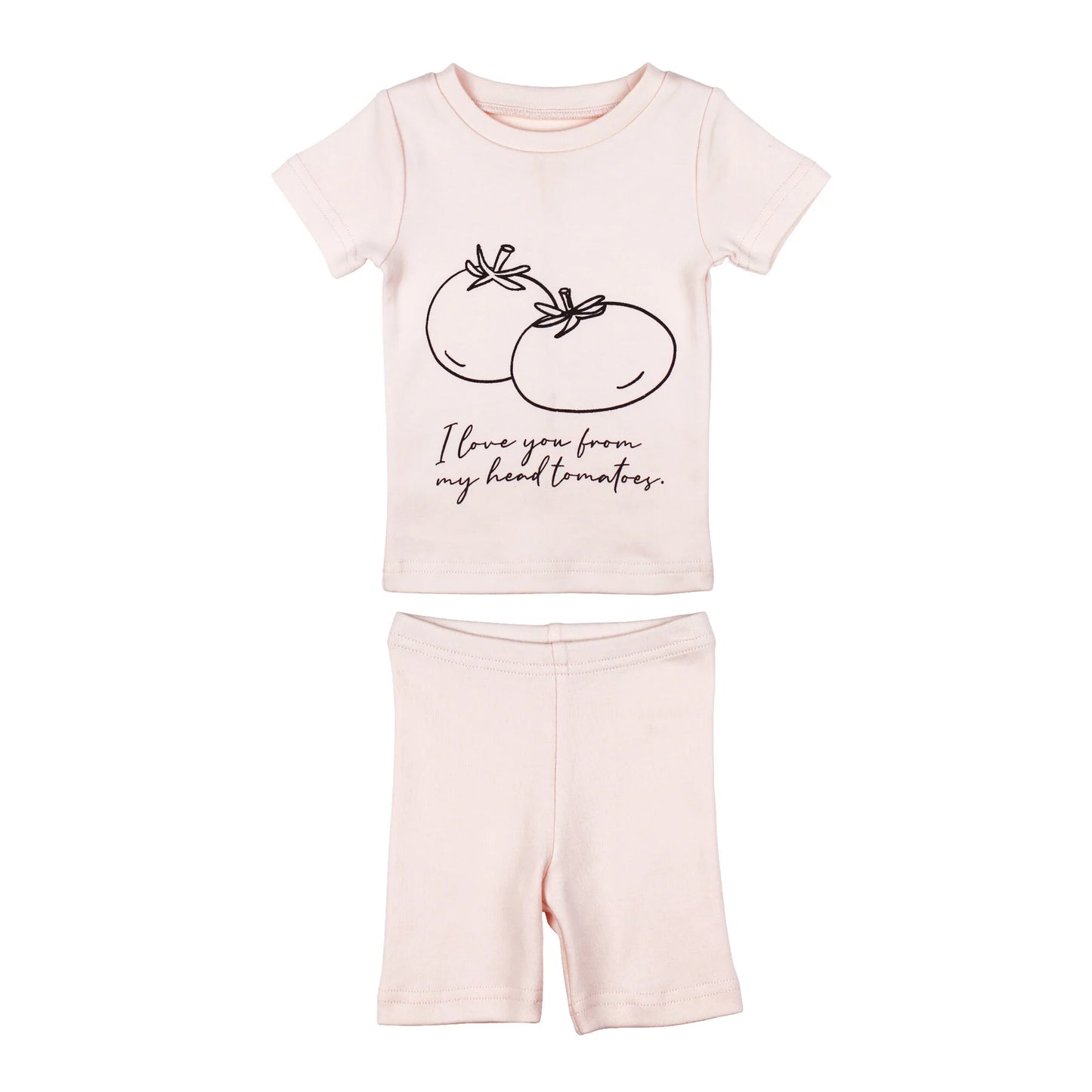 Short Sleeve & Shorts PJ Set | Blush Tomatoes