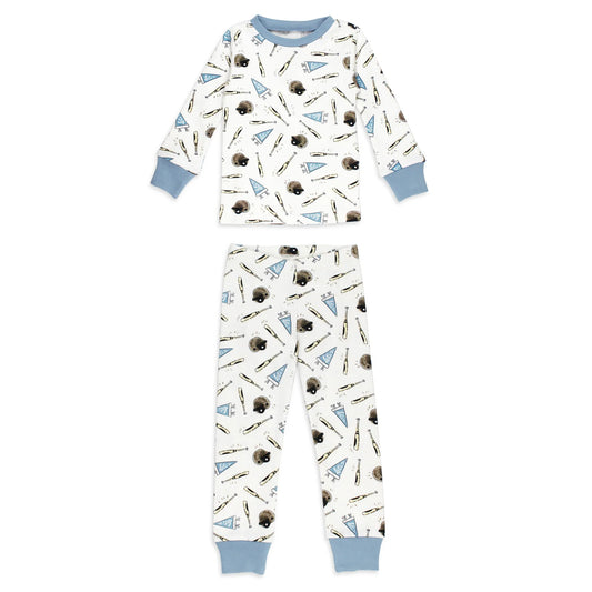Organic Cotton Pajama Set | Let's Go (Blue Baseball)