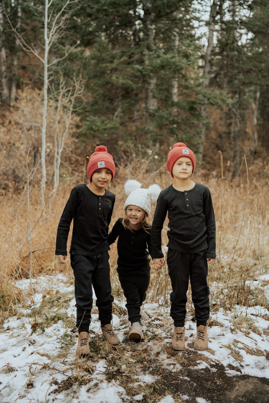 Thermal Henley & Jogger Set | Black