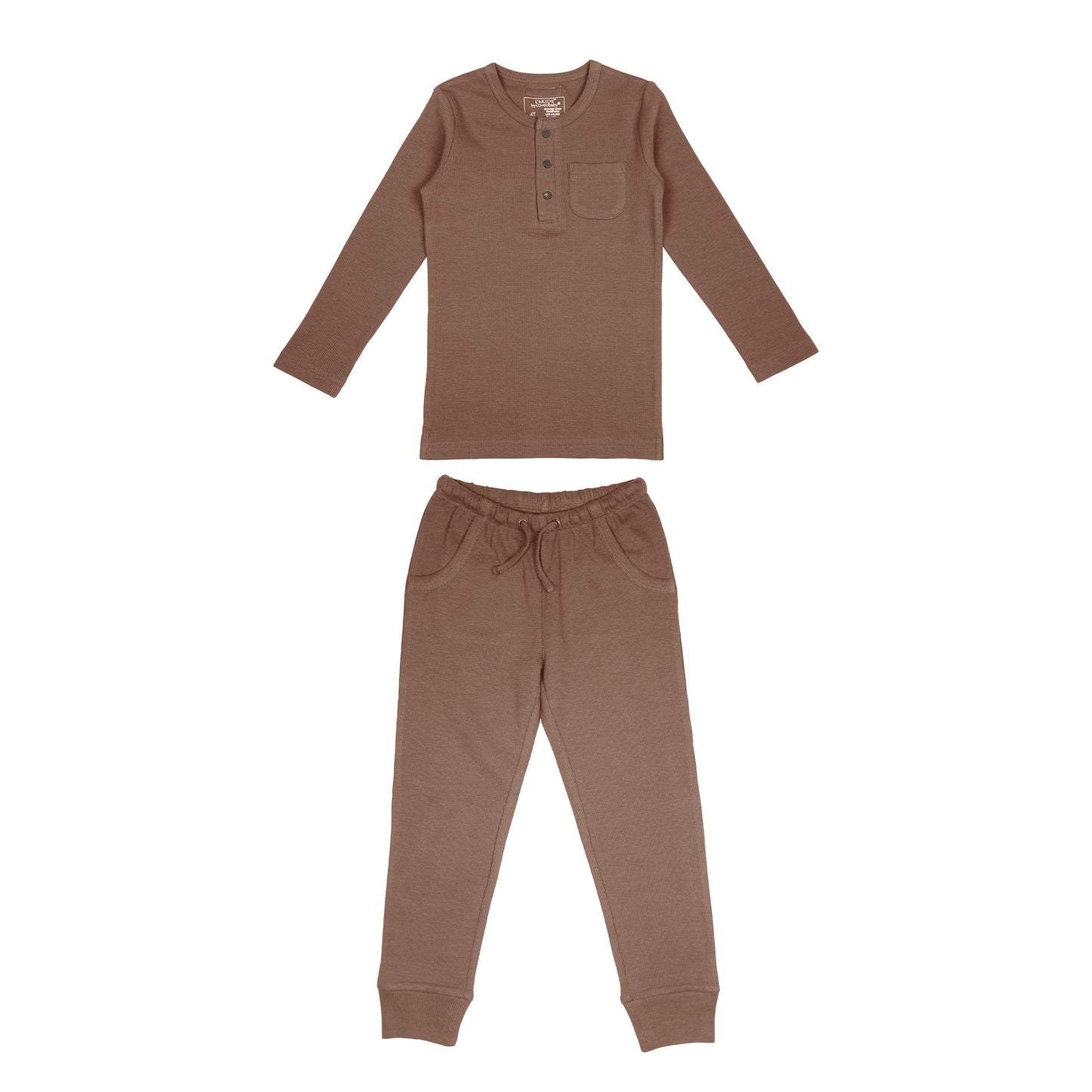 Kids' Organic Thermal Henley & Jogger Set | Cocoa