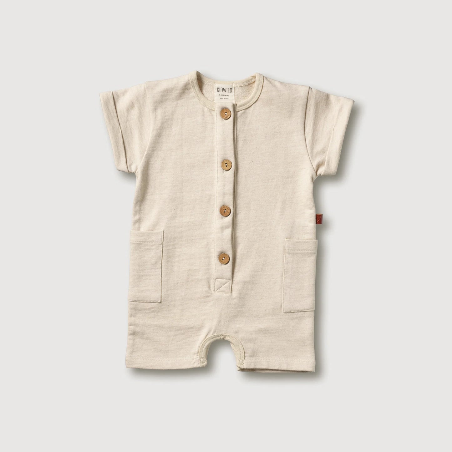 Short Sleeve Romper - Oatmeal Melange