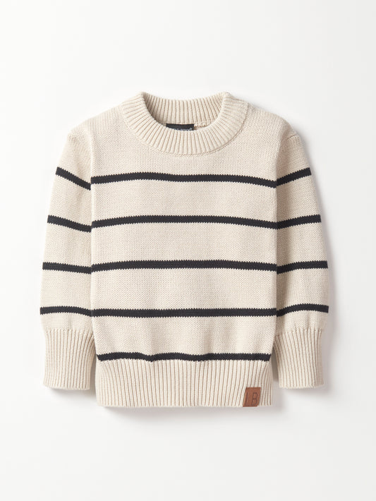 Knit Sweater | Black Pinstripe