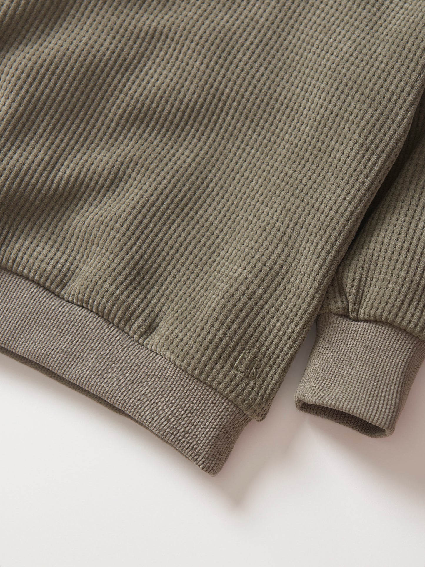 Elevated Waffle Crewneck | Army Green