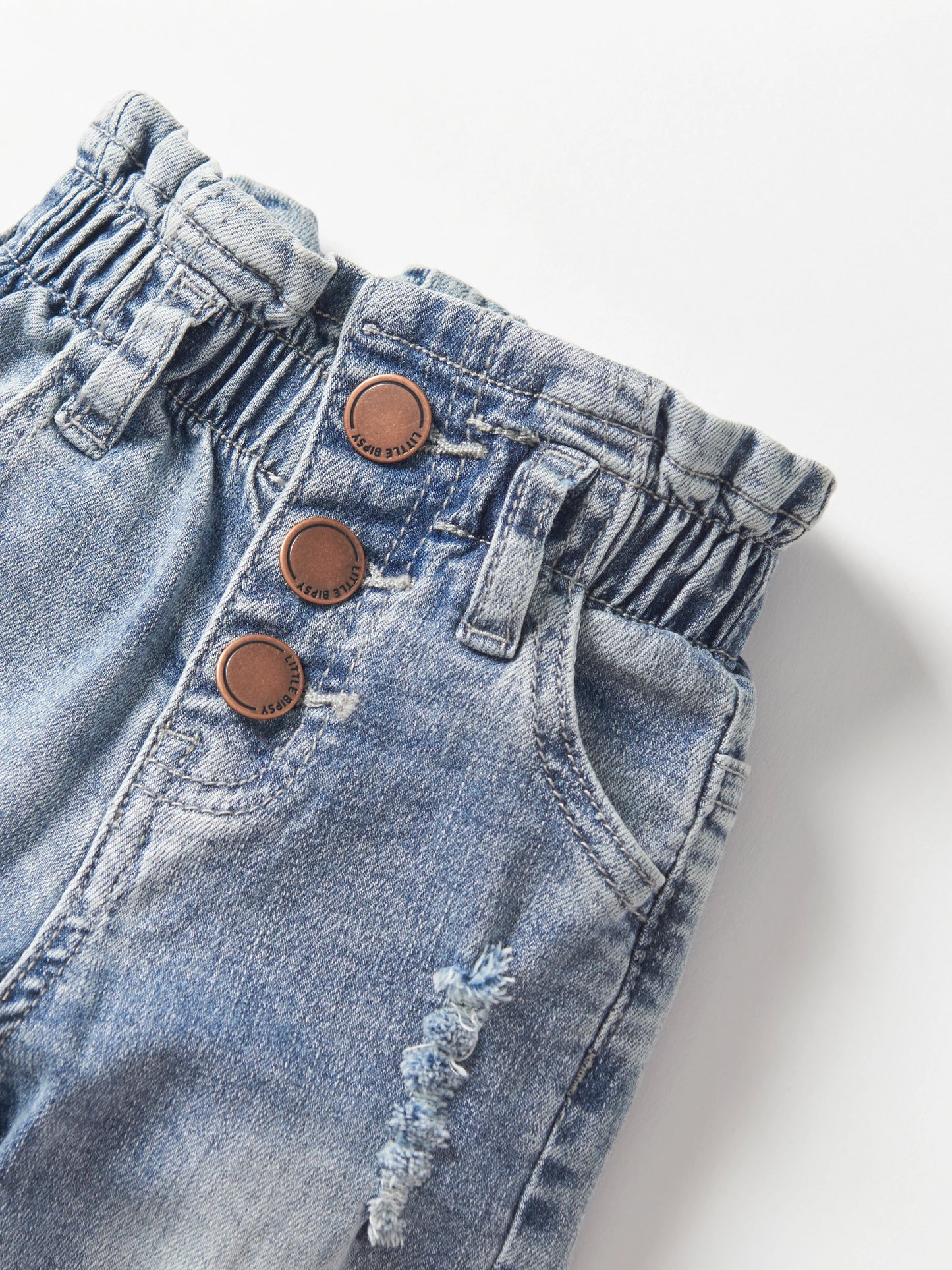 Paperbag Waist Denim | Light Wash