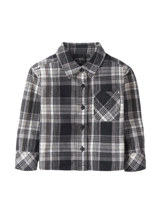 Grey & Black Plaid Button Down