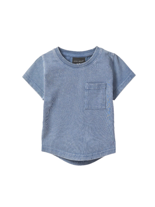 Acid Wash Pocket Tee | Navy