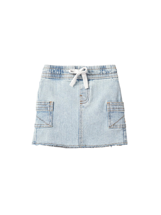 Cargo Denim Skirt | Light Wash