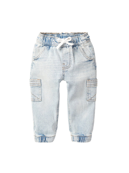Cargo Denim Jogger | Light Wash