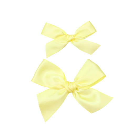 Lemon Satin Bow | Clip