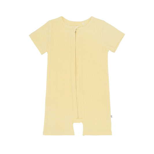 Bamboo Summer Zip Romper | Lemon Yellow
