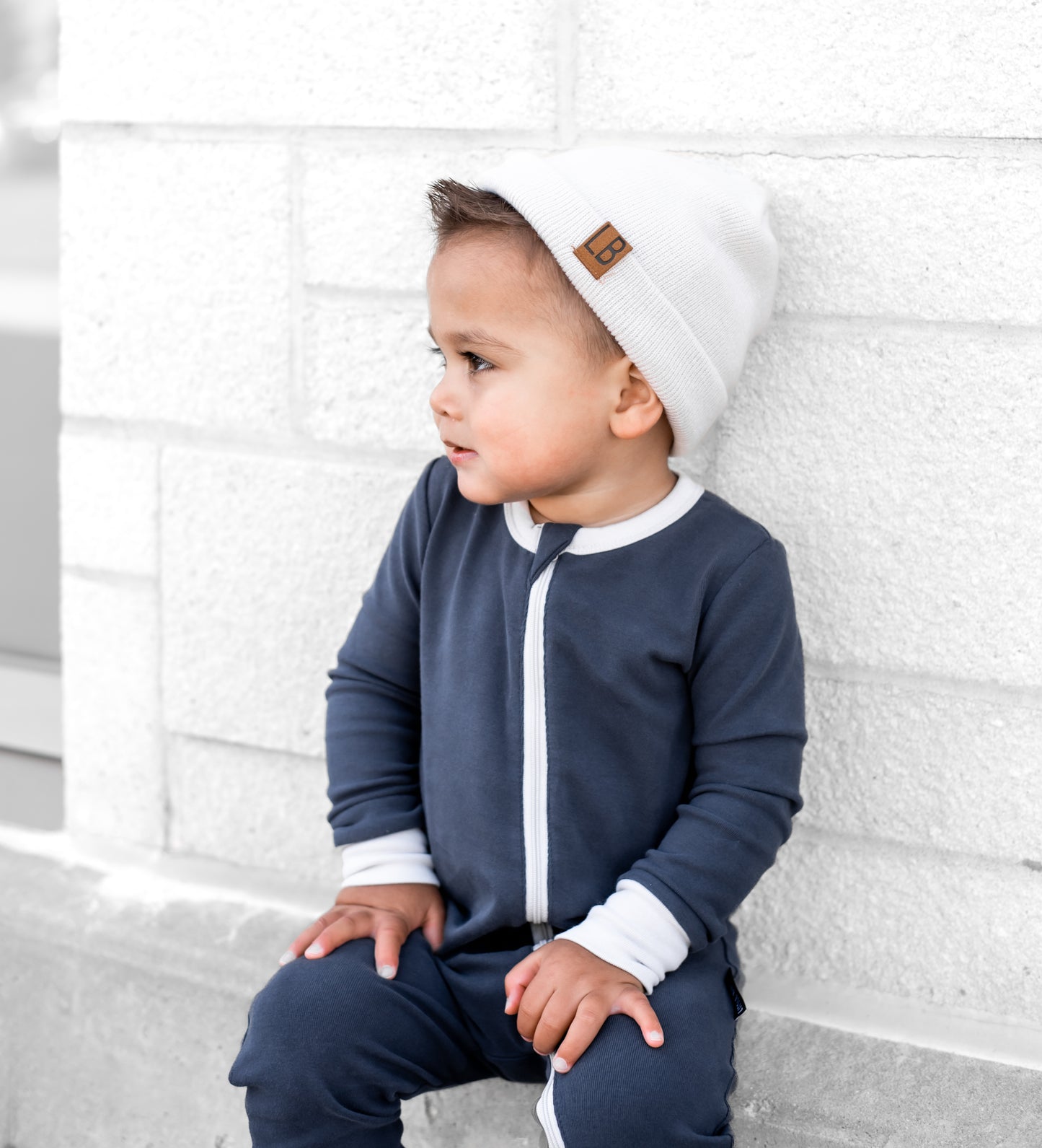 2-Way Zip Romper | Navy