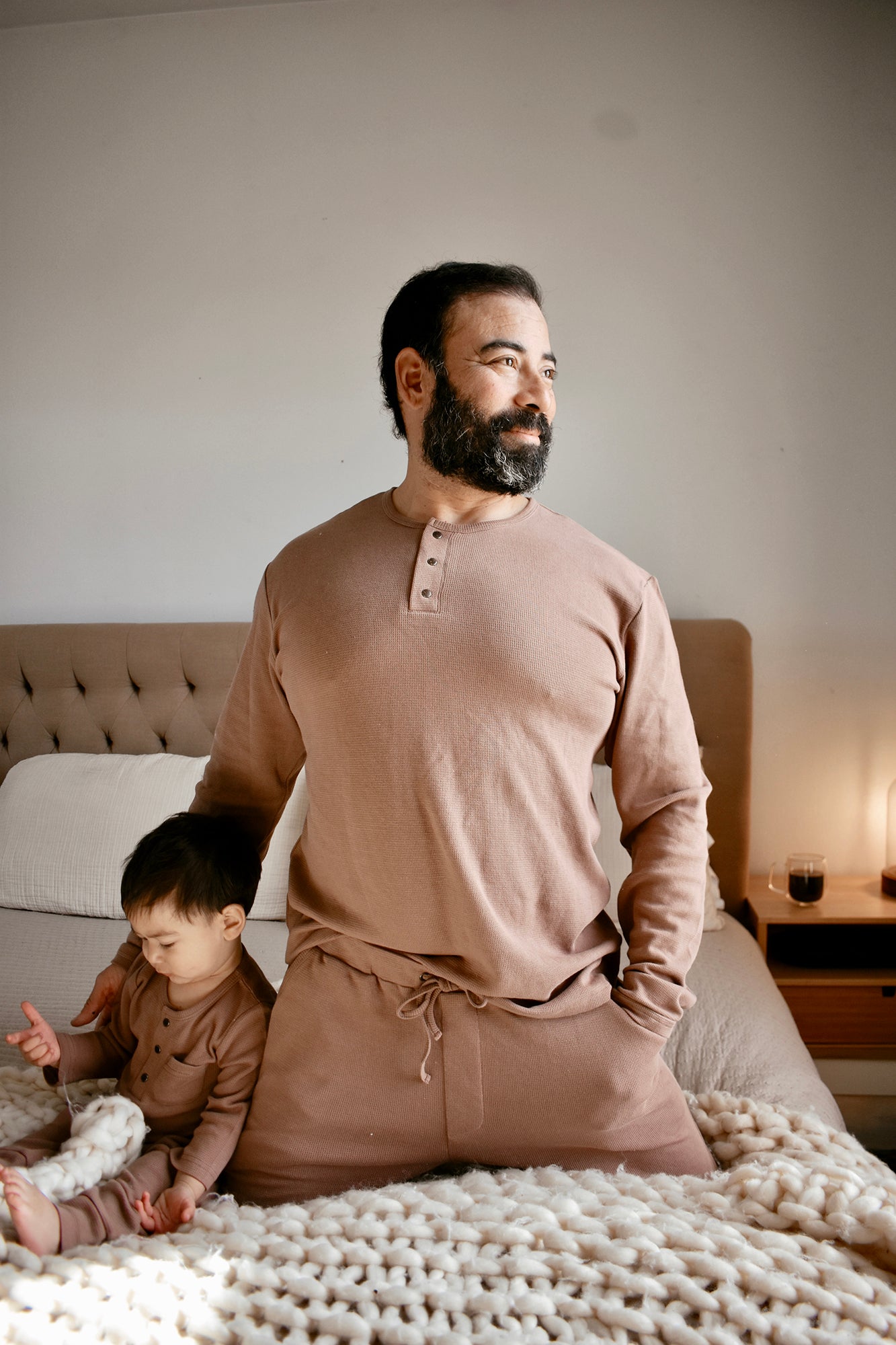 Men's Organic Thermal Lounge Set | Cocoa