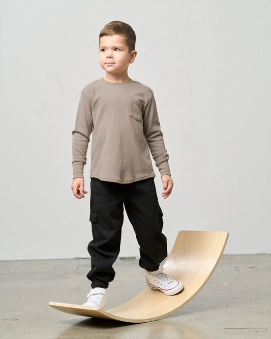 Waffle Long Sleeved Top | Mushroom