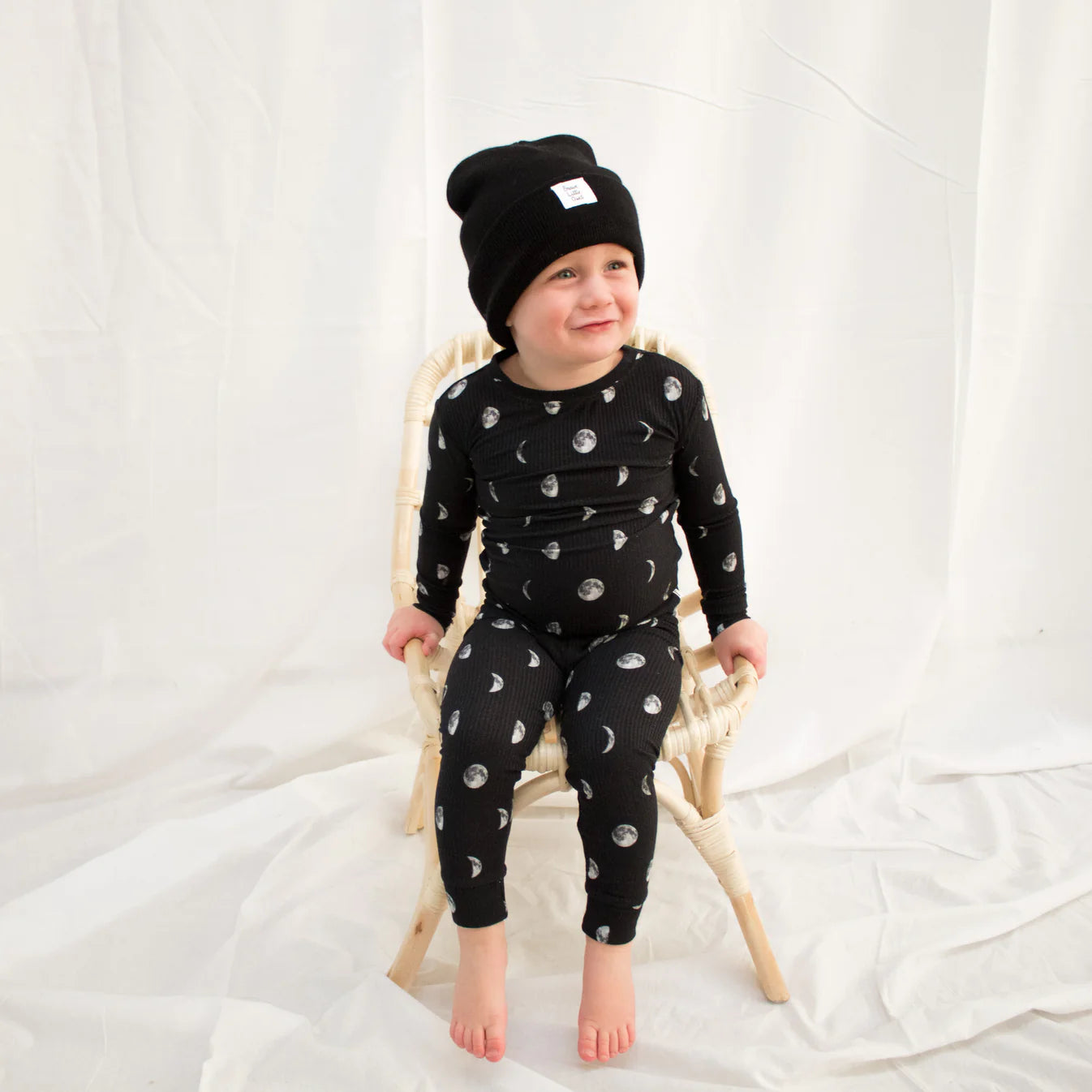 Two-Piece Ribbed Bamboo Pajama Set | Moon Phases