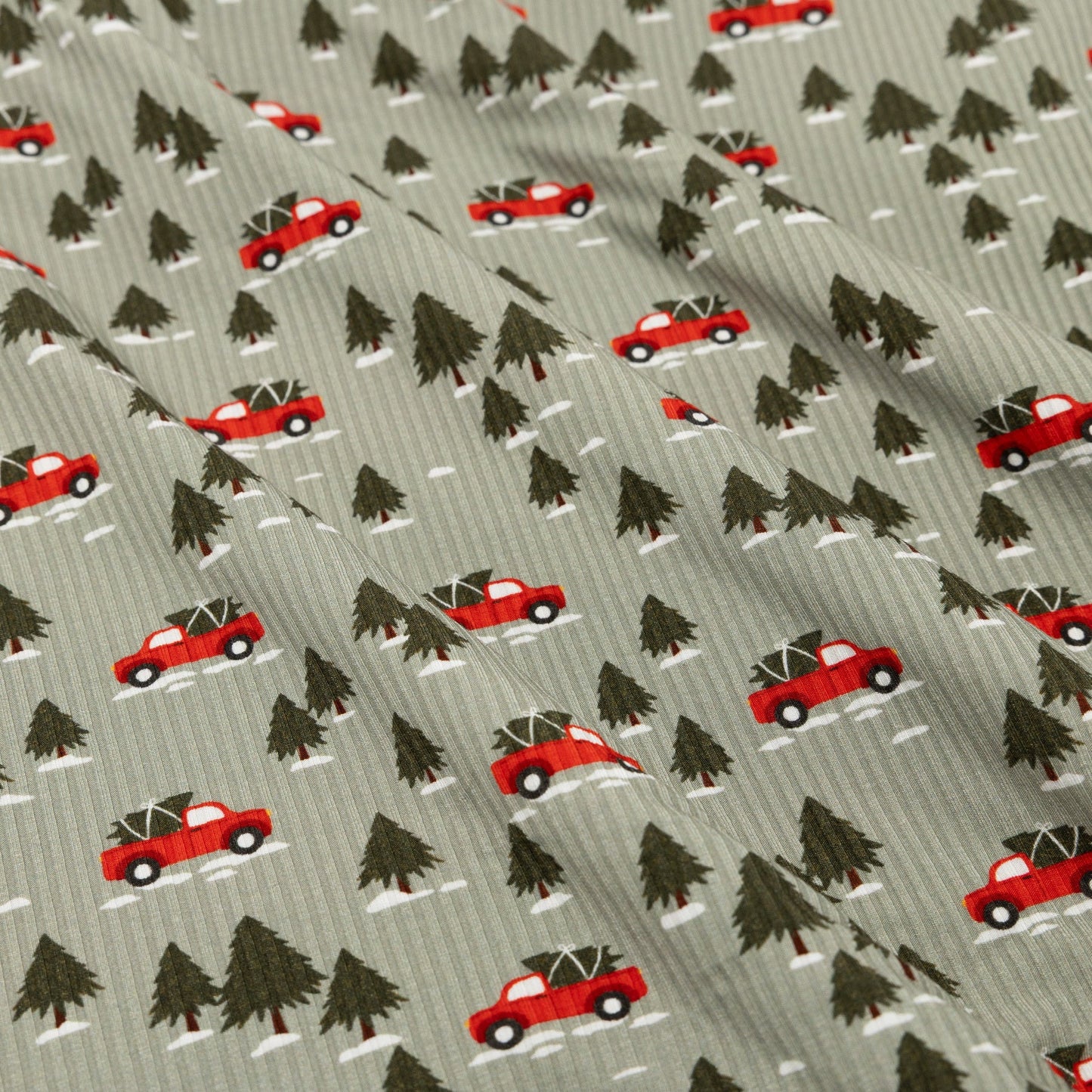 Red Christmas Trucks Small Ribbed Blanket