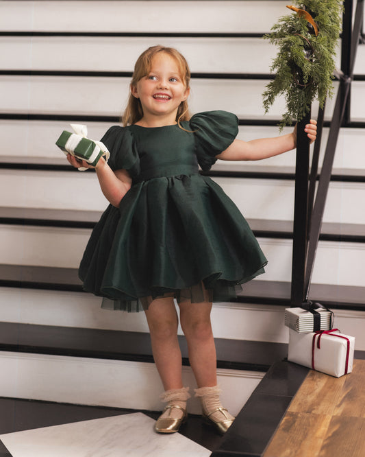 Sofia Dress | Green Shimmer