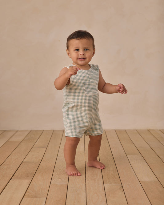 Georgie Romper | Eucalyptus Check