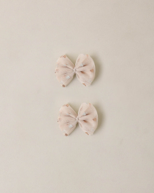 Flutter Tulle Clips | Rose Gold Hearts