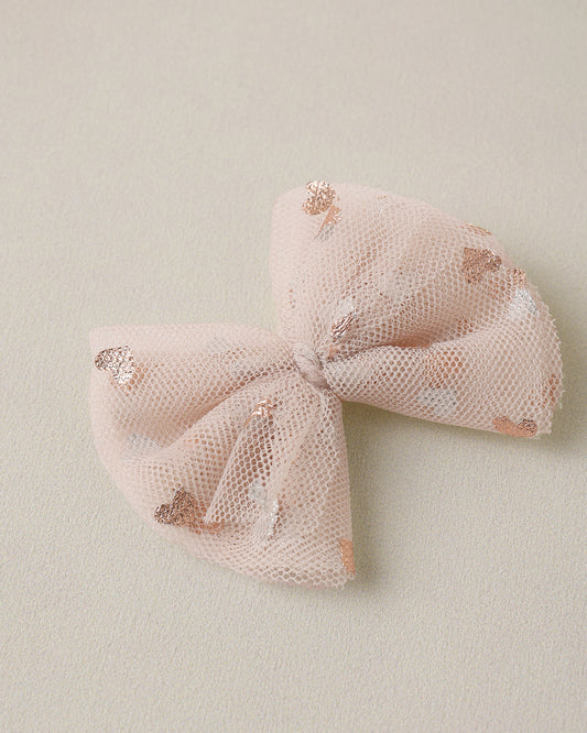 Flutter Tulle Clips | Rose Gold Hearts