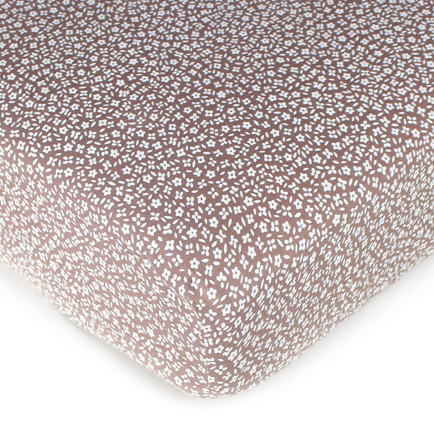 Organic Muslin Crib Sheet | Almond Floral