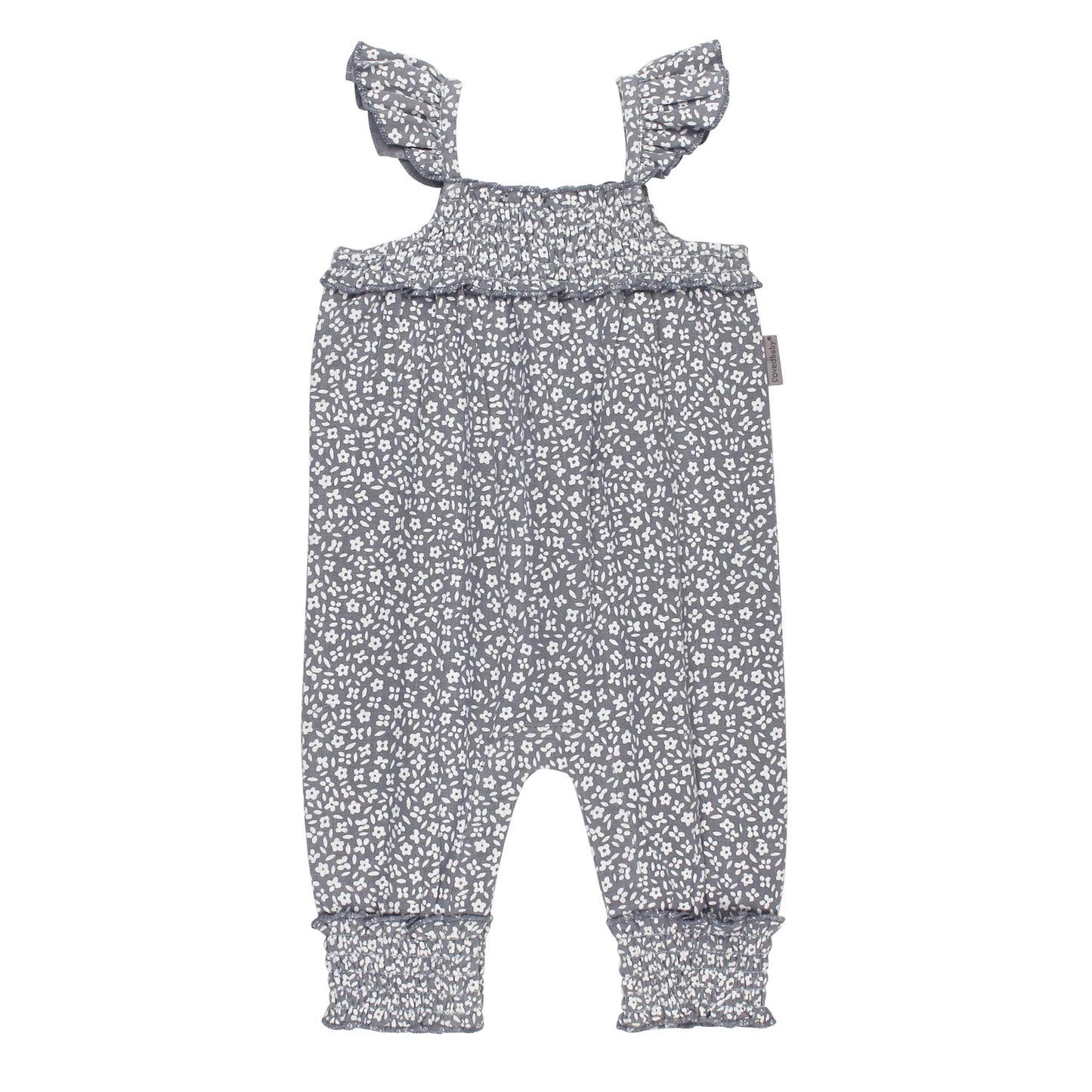 Organic Muslin Sleeveless Romper | Blueberry Floral