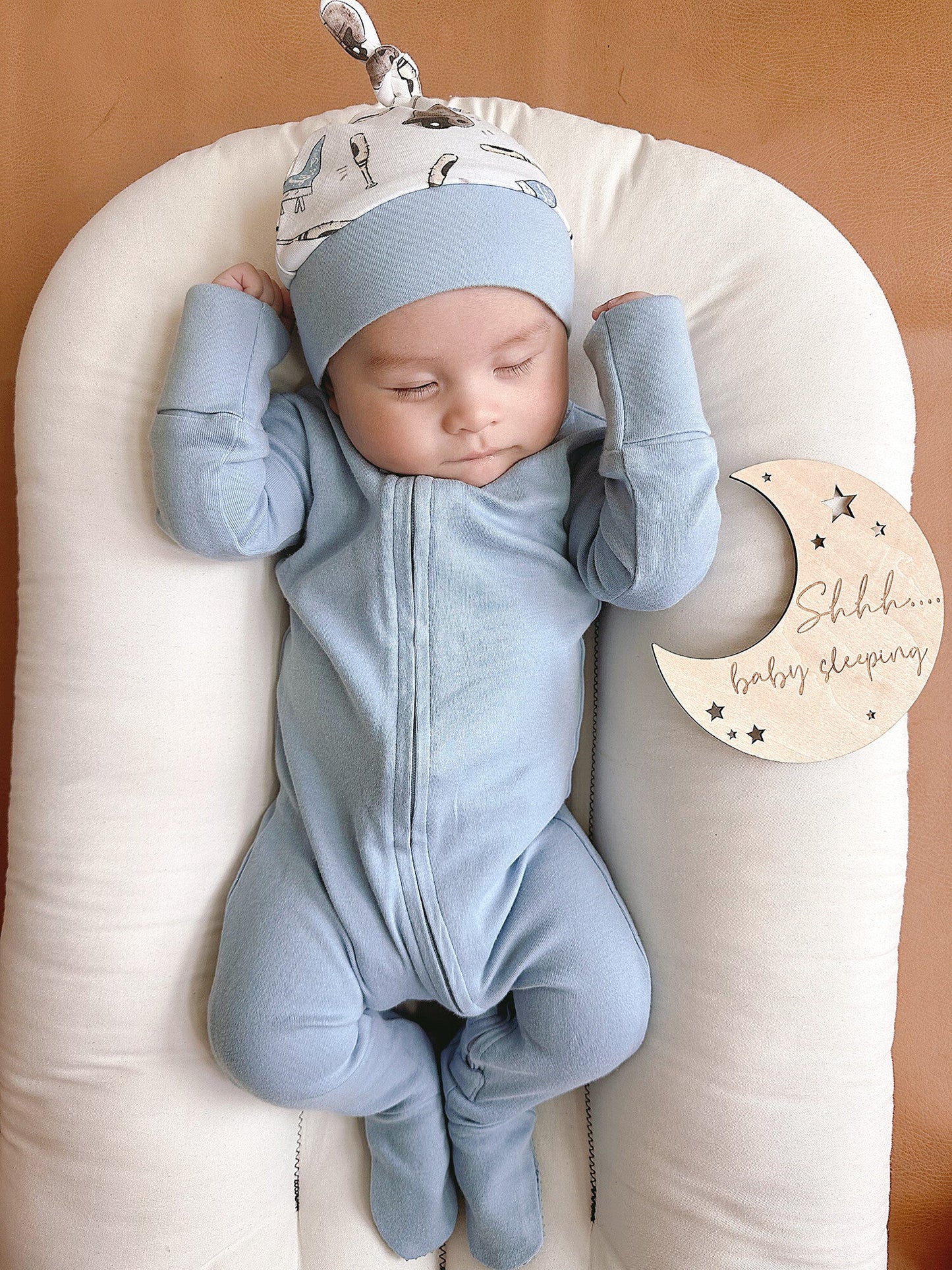 Organic Cuffed Zipper Footie | Pool