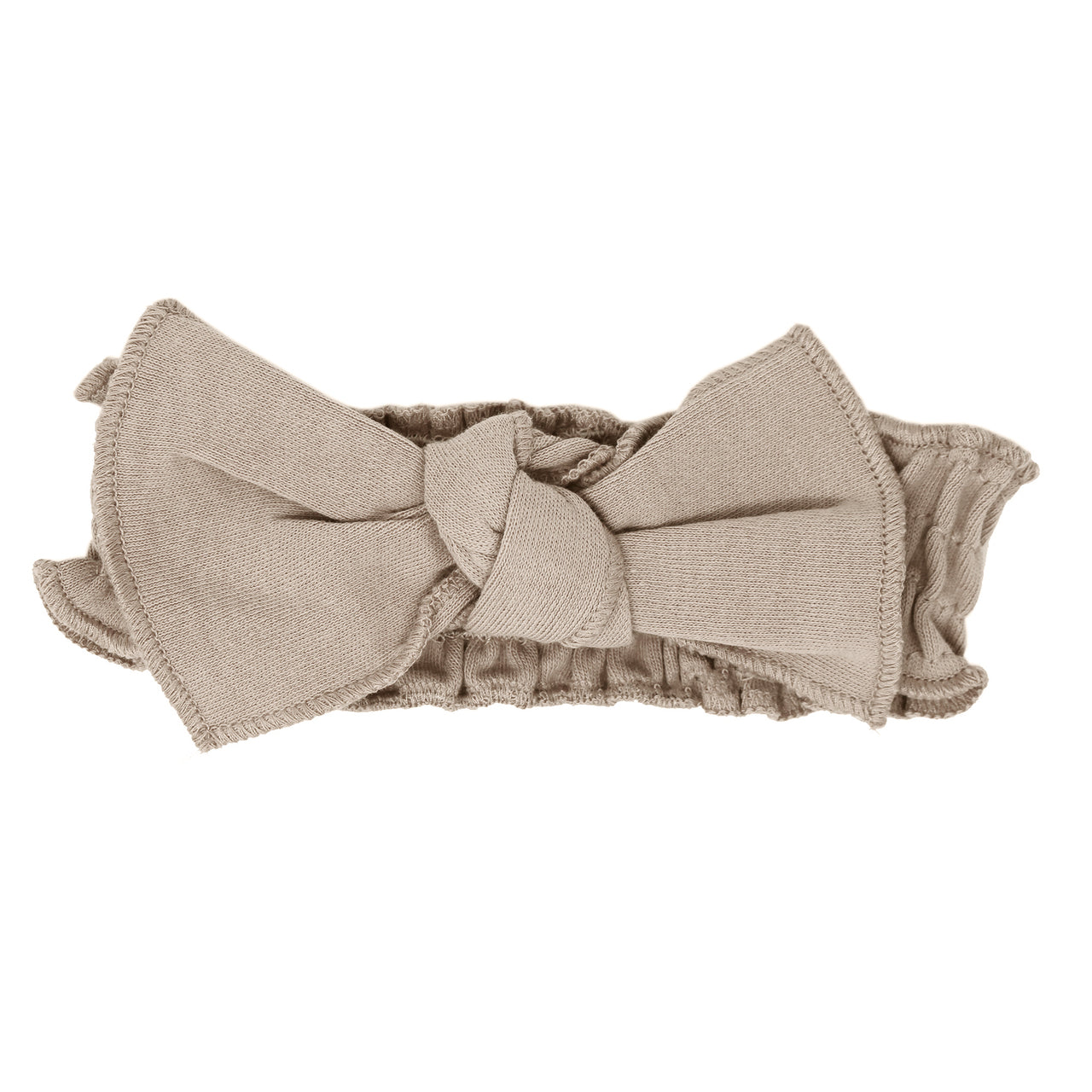 Organic Smocked Tie Headband | Oatmeal