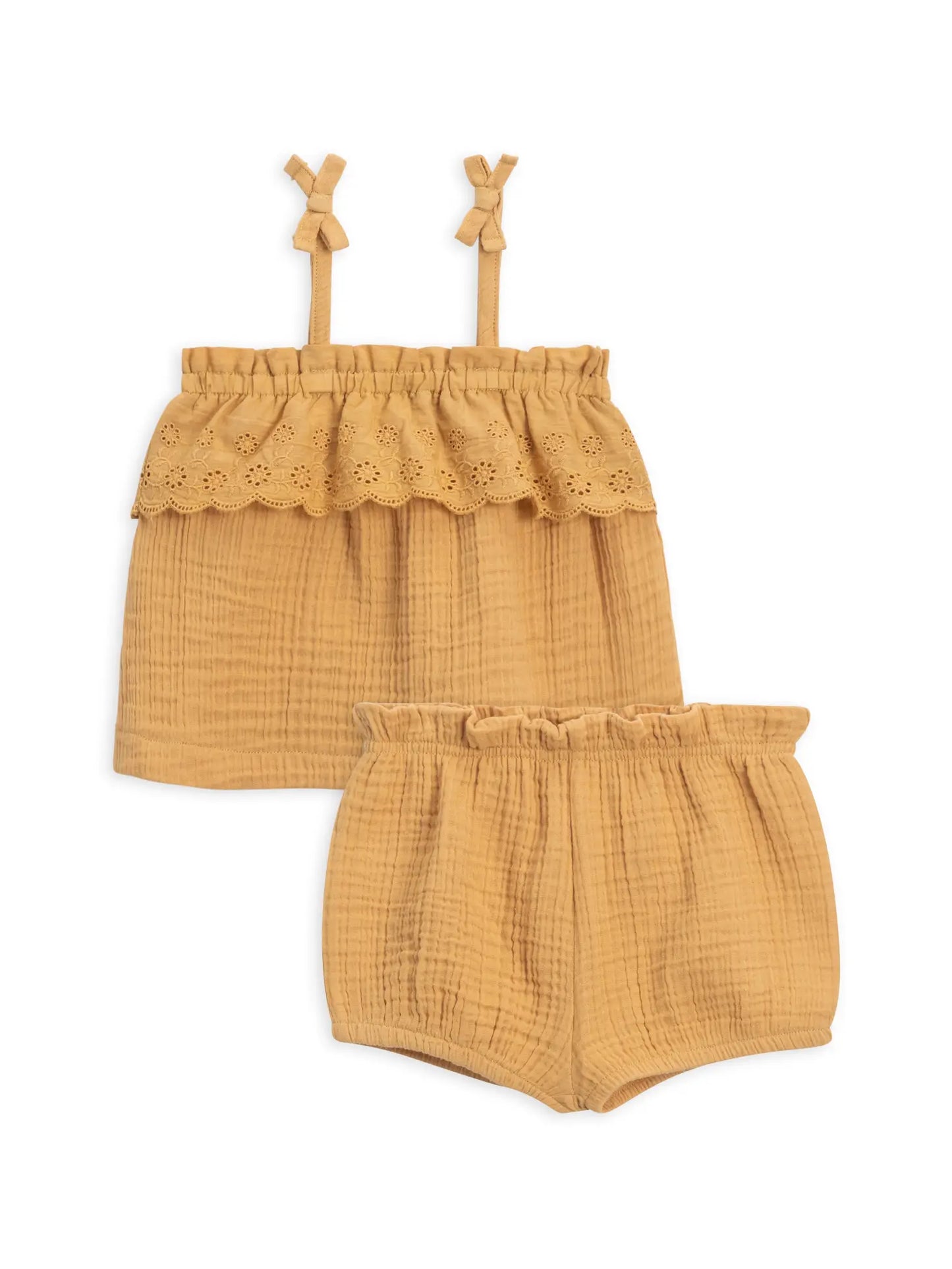 Zuri Muslin Eyelet Tank Set | Honey