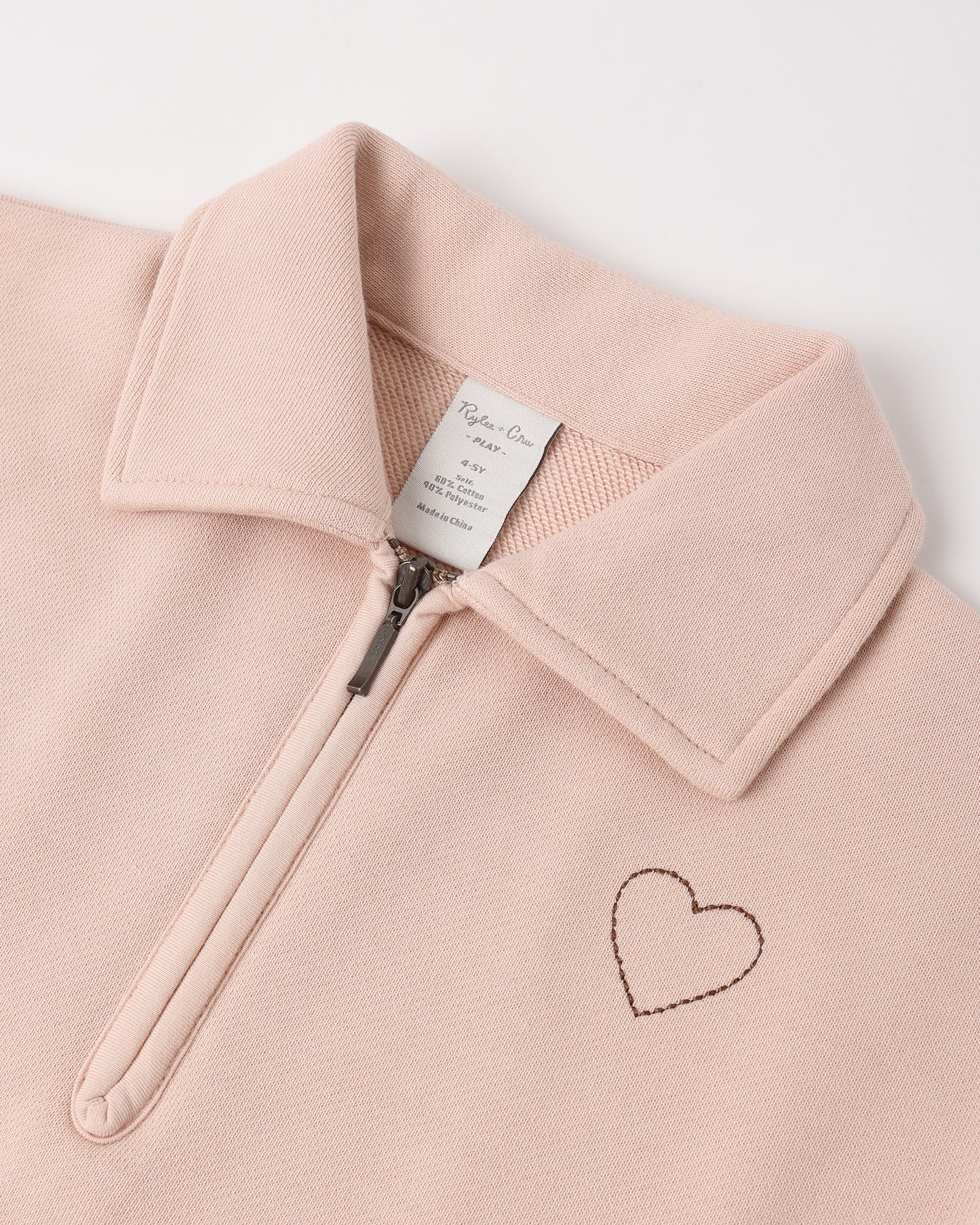 Quarter Zip Sweatshirt || Blush